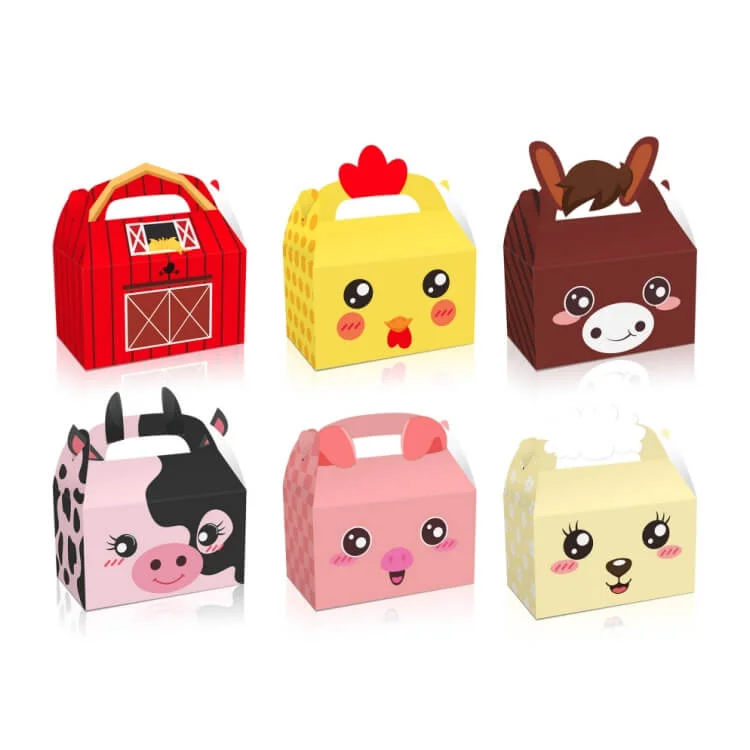 Party Favor Box | Farm Animal | 12 Pcs