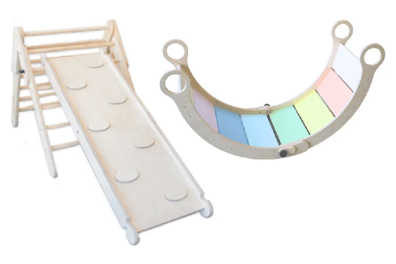 Climbing Bundle #2 - Waldorf Rocker + Montessori Climbing Triangle + Ramp