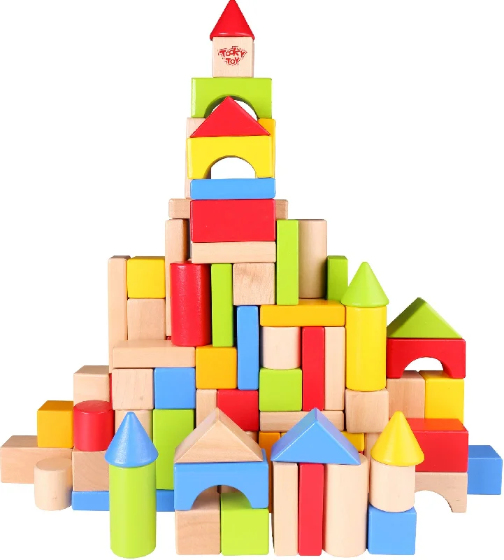 Wooden Blocks Construction Toy - 100 Pieces