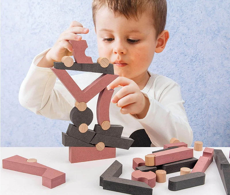 Mukayimotoys 38 Pieces of Balance Wooden Blocks