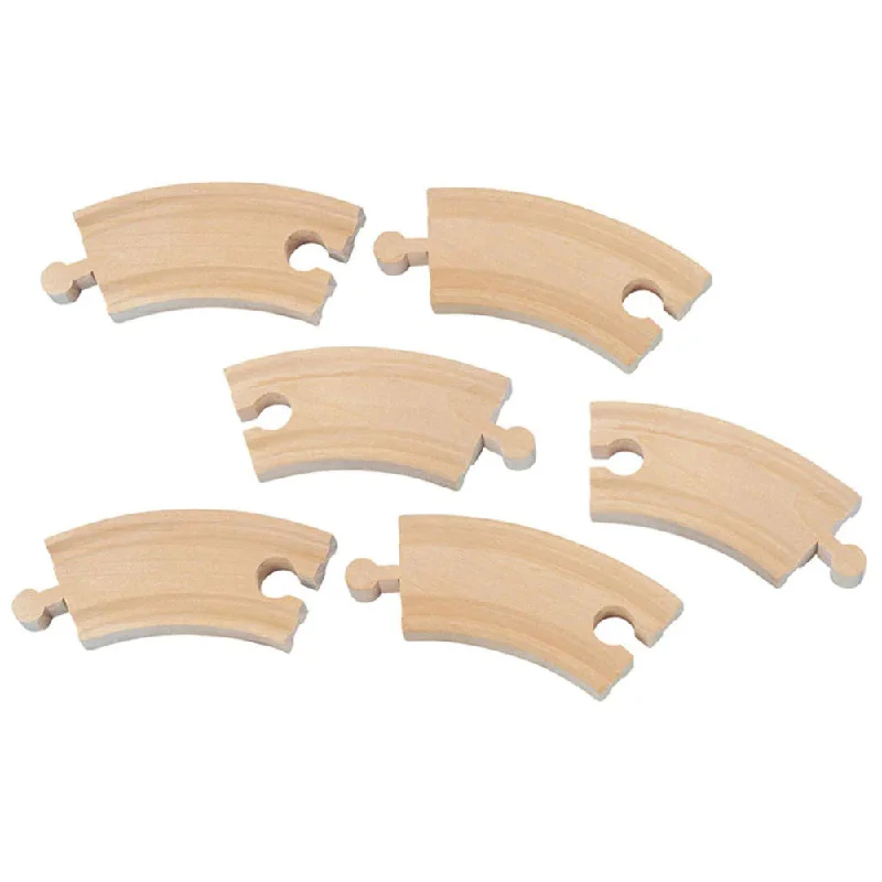 Li'l Chugs - Wooden Train Track Curved - SET of 6