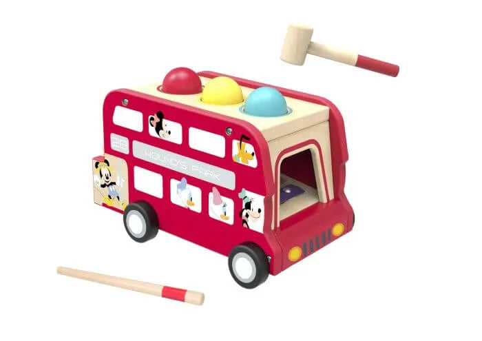 Disney Mickey Punch Ball & Xylophone Wooden Bus