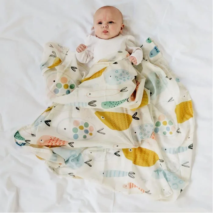 Felix Fish Baby Muslin Swaddle