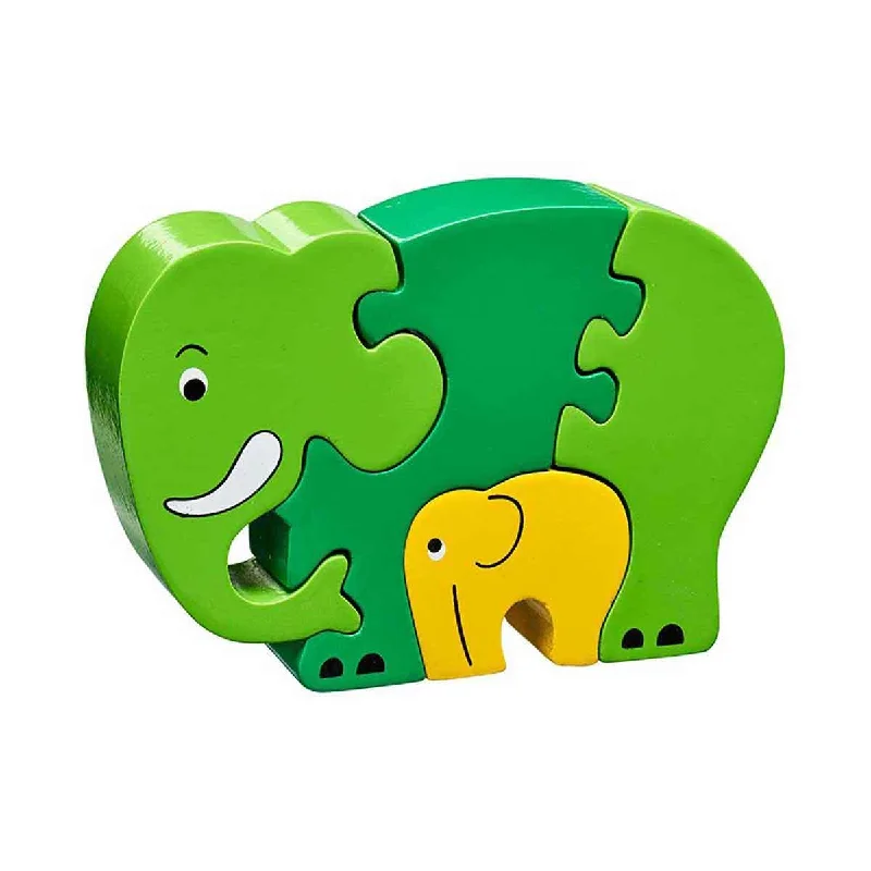 Elephant & Baby Simple Jigsaw - Green