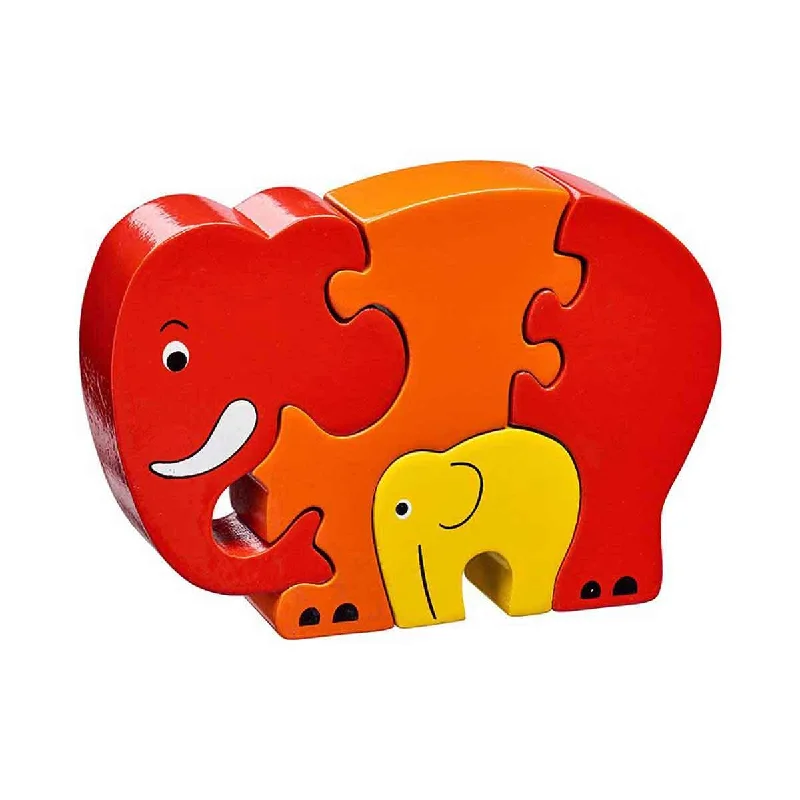 Elephant & Baby Simple Jigsaw - Red