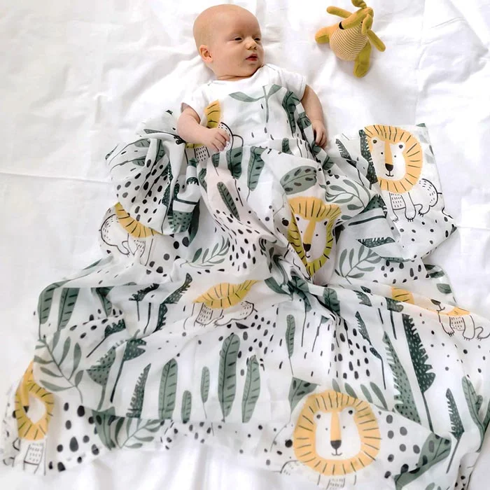 Leo Lion Baby Muslin Swaddle