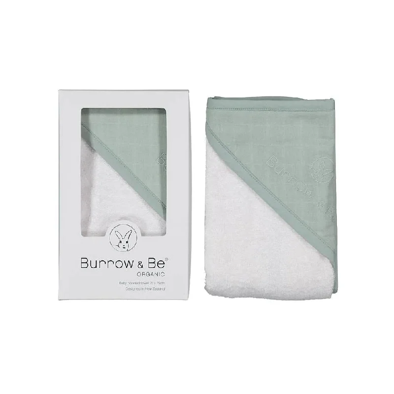 Organic Cotton Baby Hooded Towel – Sage