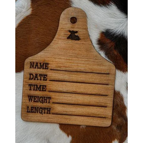 Wooden Eartag Baby Announcement - Calf