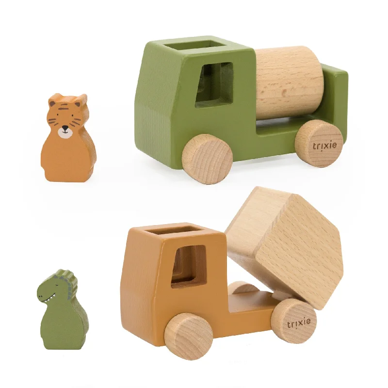 Trixie: Wooden Animal Construction Cars Set