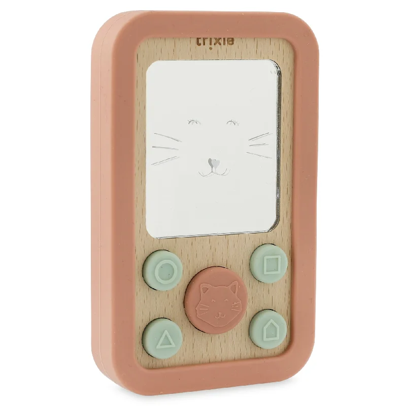 Trixie: Wooden silicone baby phone - Mrs Cat