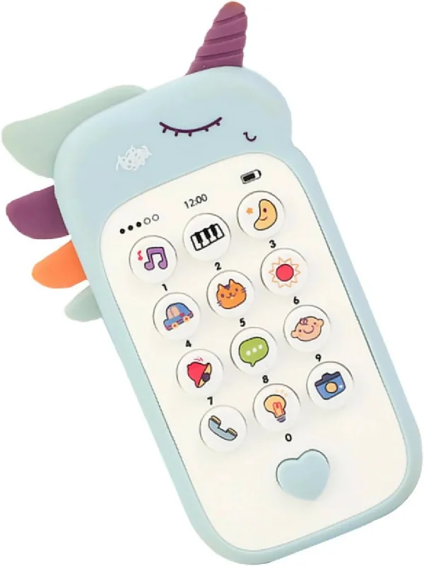 Unicorn Musical Phone Toy for Babies - Light-Up Mobile Phone with Silicone Wings, Sounds & Music - Perfect Baby Cellphone for Kids