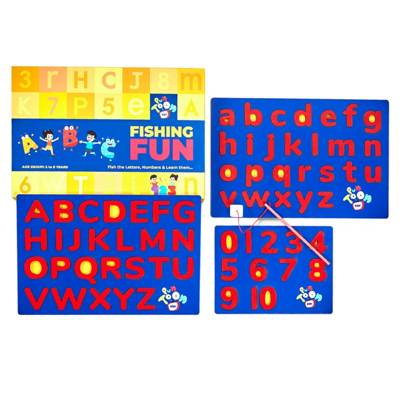 Wooden Magnetic Alphanumeric Fishing Game For Kids