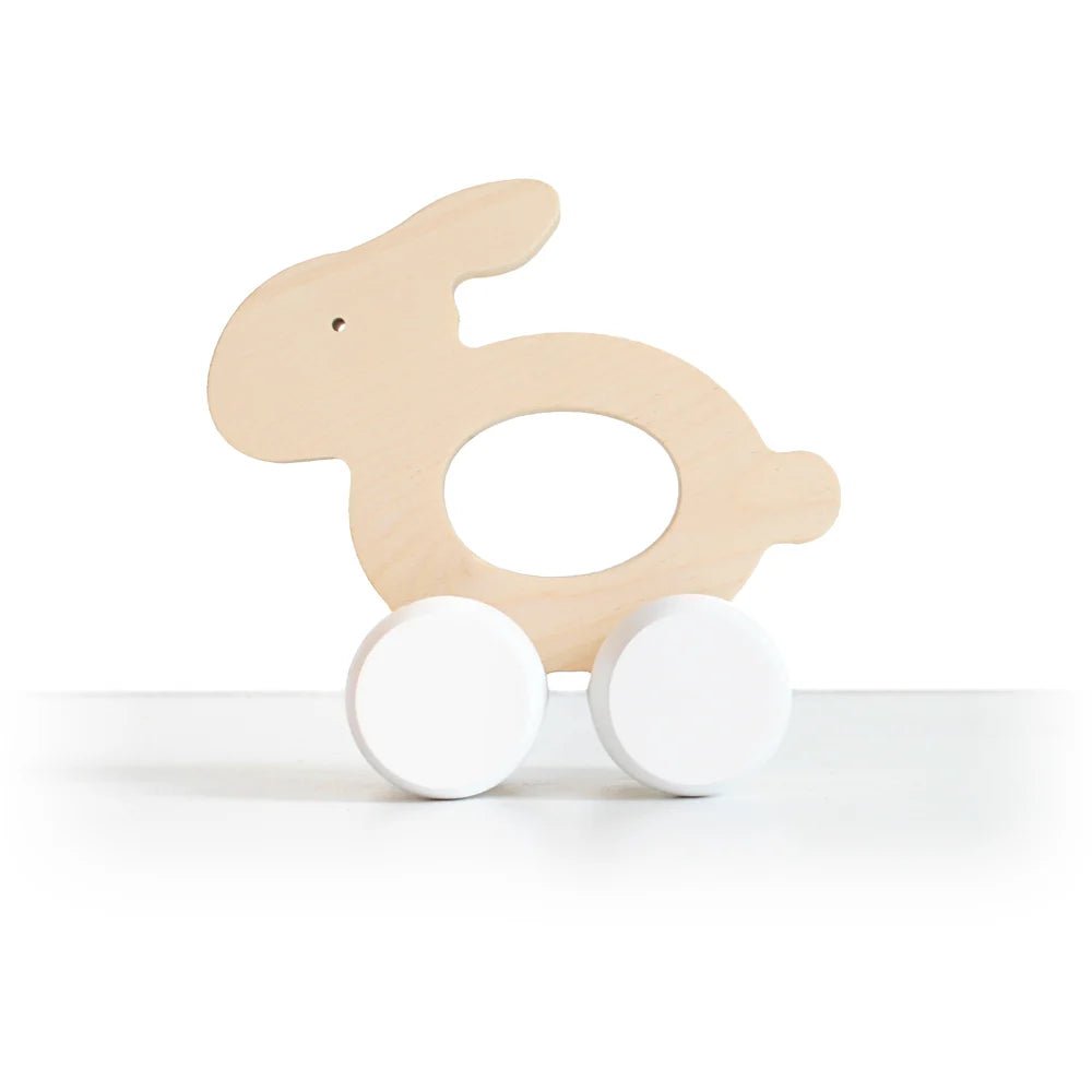 Wooden Bunny Rolling Toy by Briki Vroom Vroom