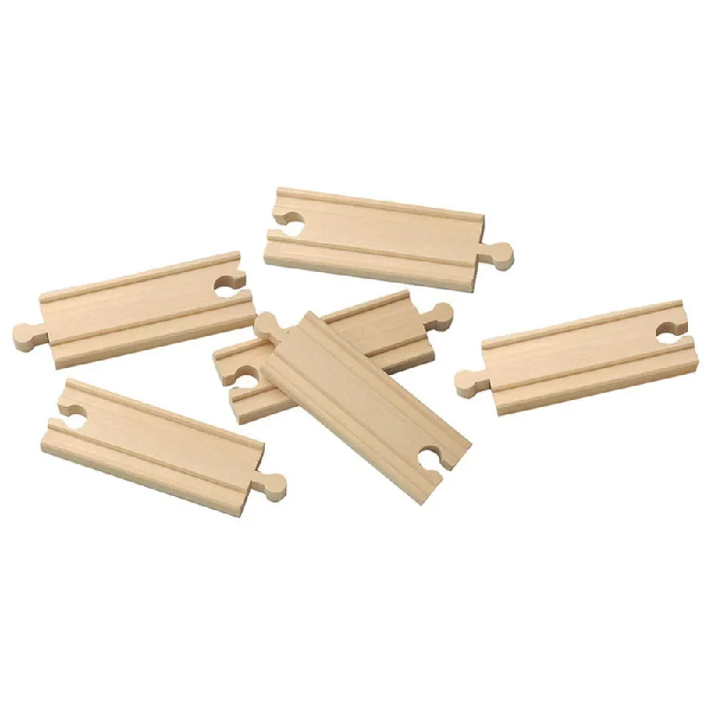 Li'l Chugs - Wooden Train Track Straight - SET of 6