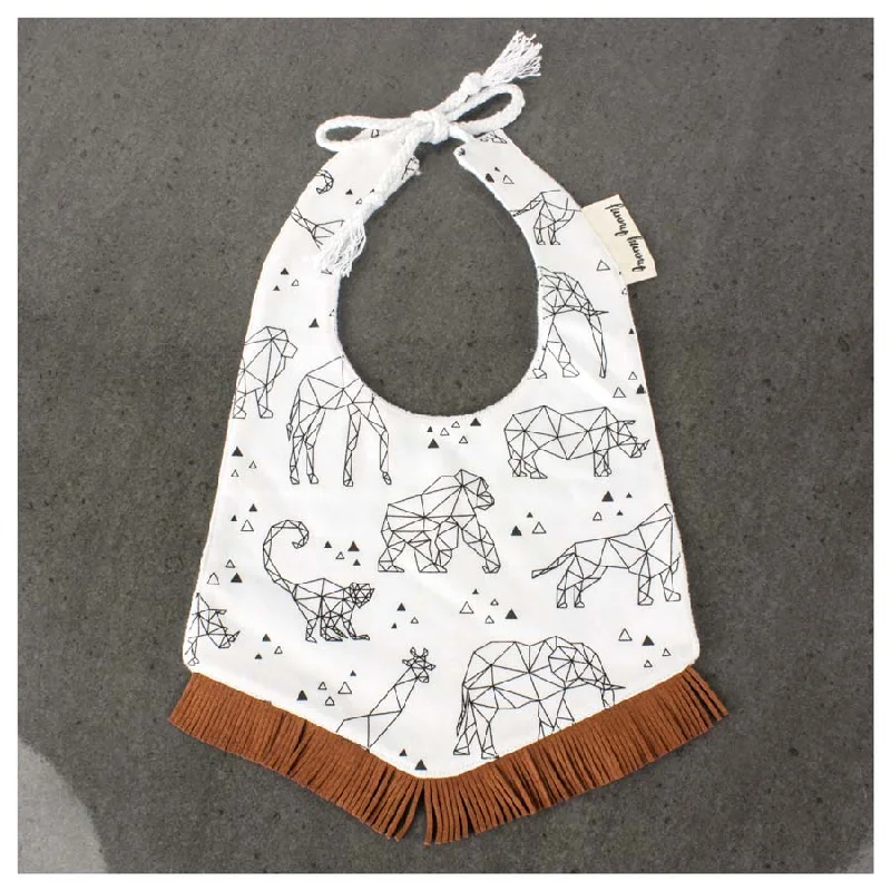 Indie Tassell Baby Bib – Geo Animals