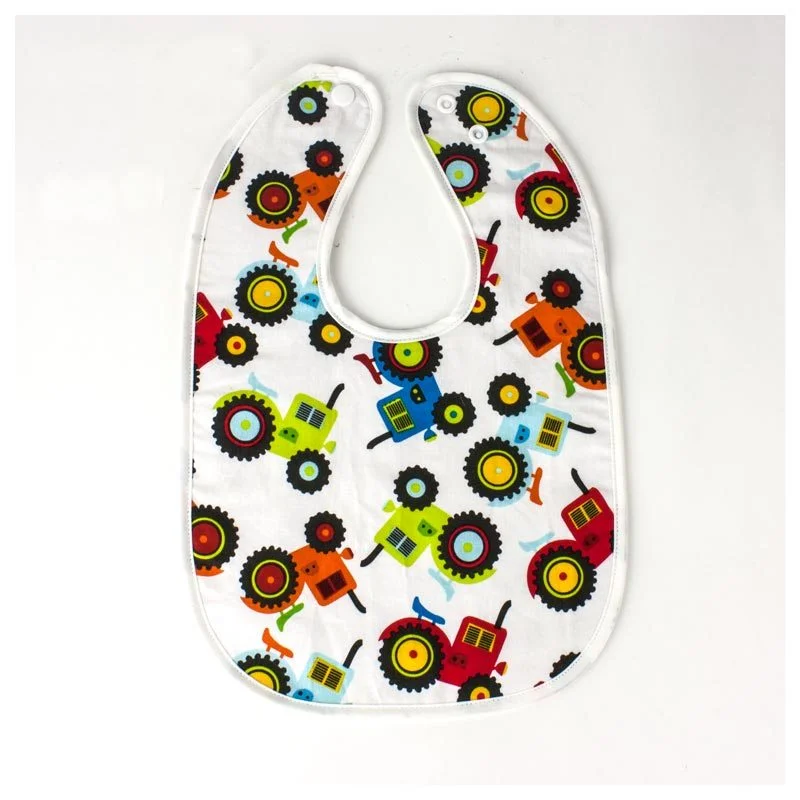 Large Baby Bib – Tractors